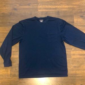 Men’s Navy LL Bean Pocket Long Sleeve Tee